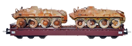 NPE Modellbau NW22180 - H0 - Schwerlastwagen Samms 4860 mit Panzern gealtert, DR, Ep. IV